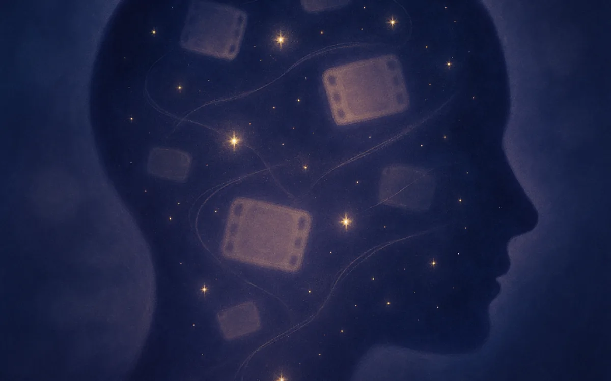 A mind at night, sorting the day into images